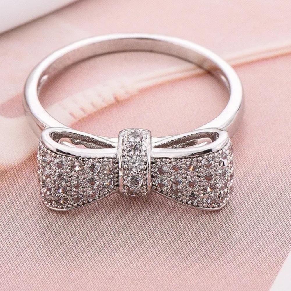 New Sterling Silver Topaz Bow Ring - Picture 8 of 10